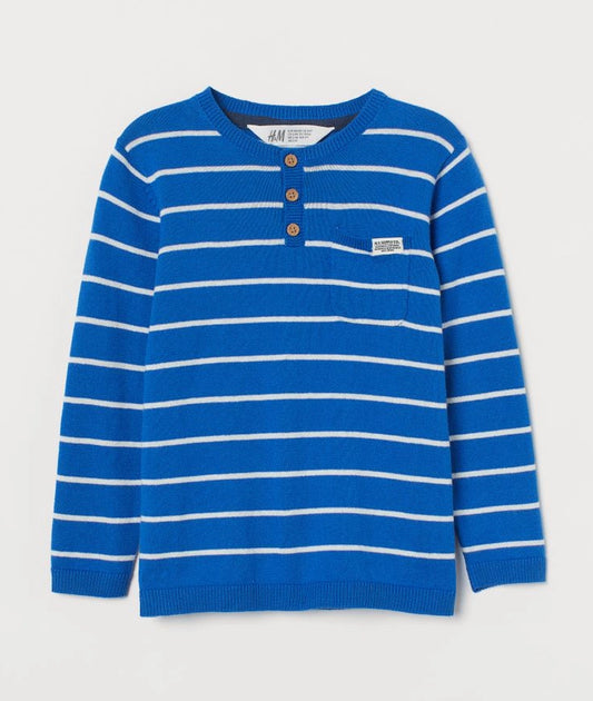 Fine-knit Henley top