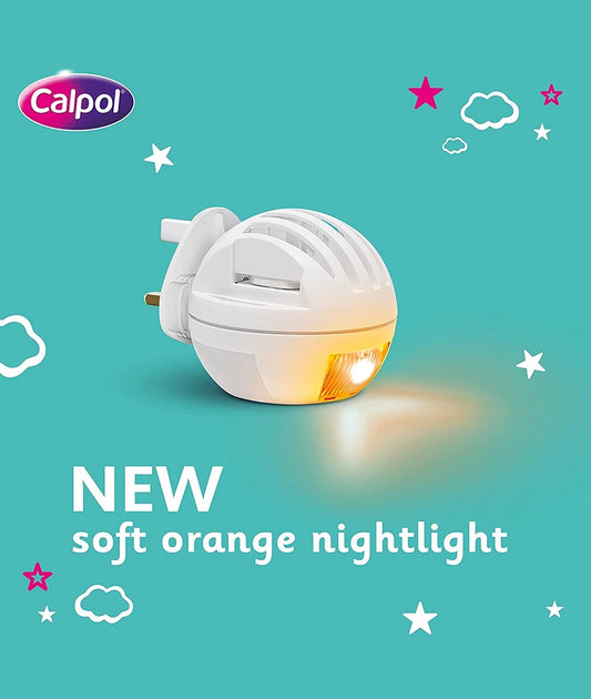 Calpol Vapour Plug Nightlight Lavender Chamomile 3+ Months (Orange Light)- Plug and 3 refills