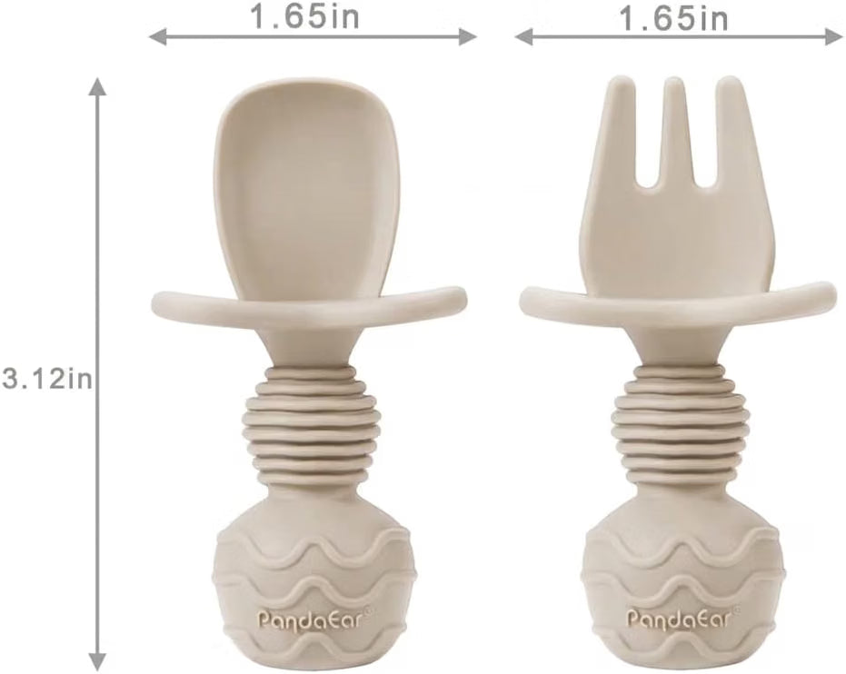 6 Pack Silicone Baby Spoons and Fork Feeding Set