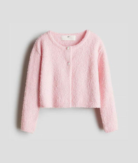Bouclé-knit cardigan (6-8 Years)