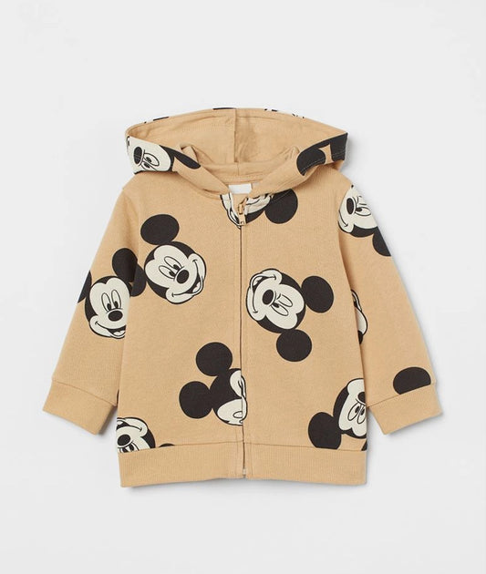 Patterned zip-through hoodie