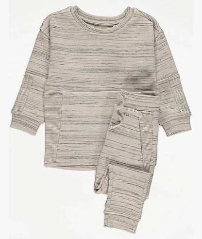 Cream Marl Sweatshirt and Joggers Outfit