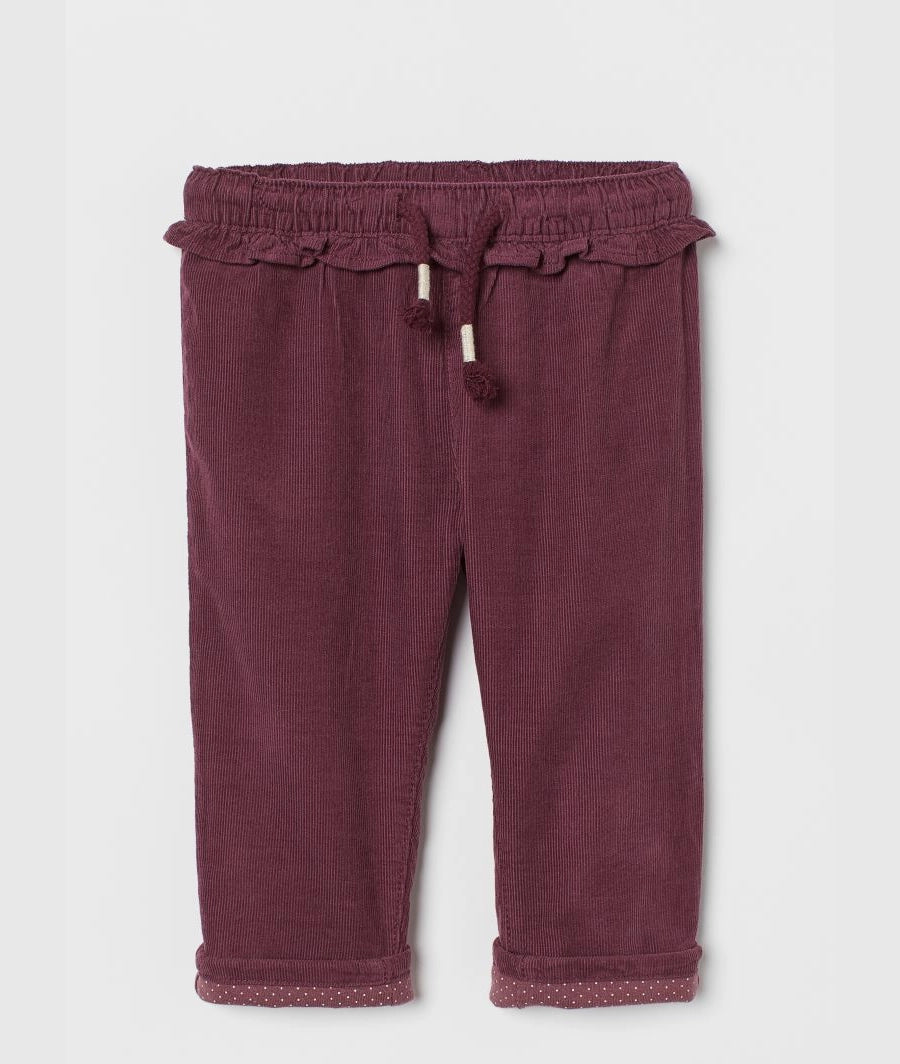 Lined corduroy trousers