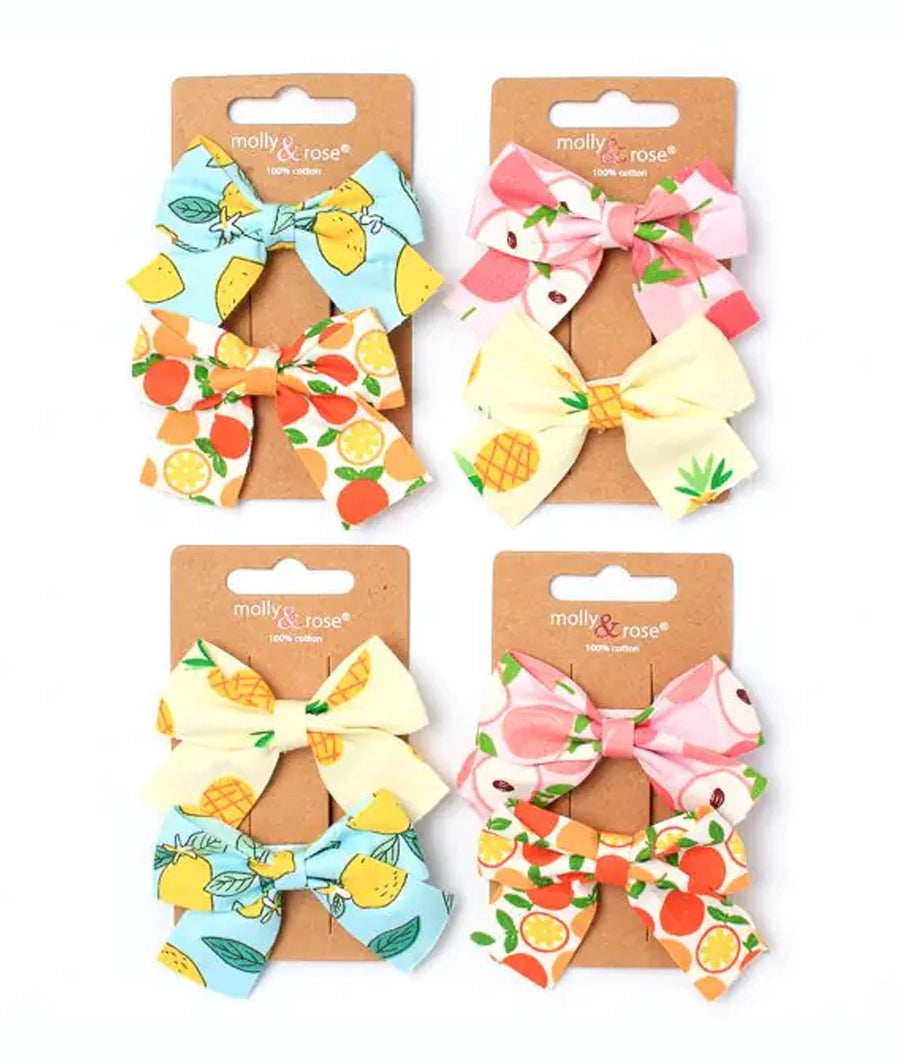 Fruit print bows (1 pair)