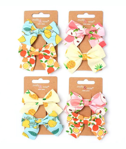 Fruit print bows (1 pair)