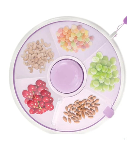 Kids Snack Spinner Toddler Spinner Snack Box with Hand Strap 18cm 5 Compartments (purple)