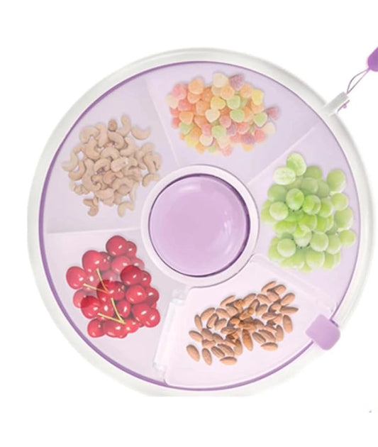 Kids Snack Spinner Toddler Spinner Snack Box with Hand Strap 18cm 5 Compartments (purple)