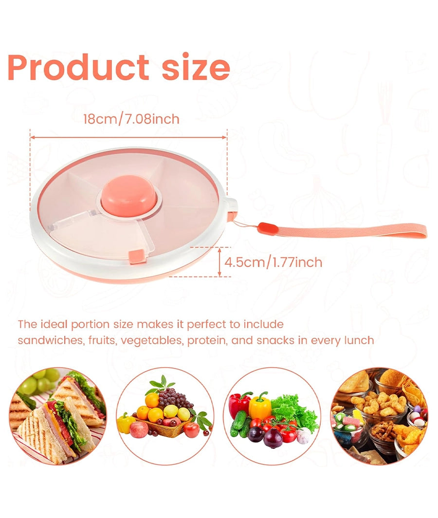 Kids Snack Spinner Toddler Spinner Snack Box with Hand Strap 18cm 5 Compartments (purple) – Image 3