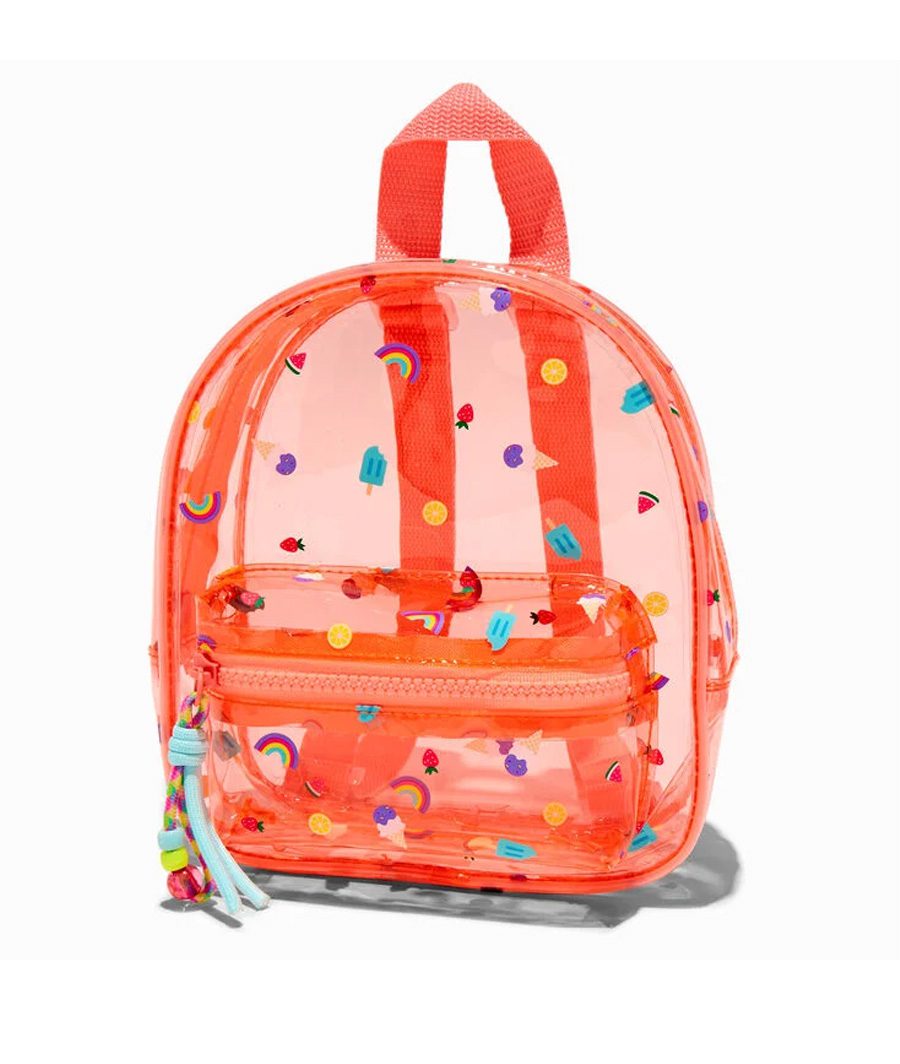 Claire's Club Summer Print Orange Mini Backpack