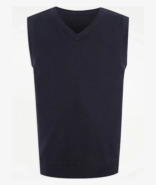 Navy V Neck Knitted School Tank Top (8-9 Years)