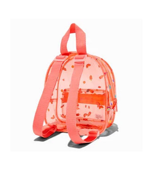 Claire's Club Summer Print Orange Mini Backpack – Image 2