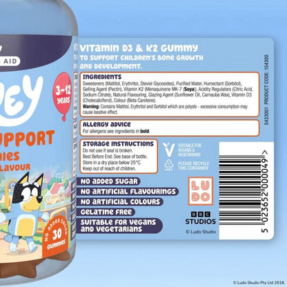Bluey Bone Support Gummies Tropical Flavour (30 Gummies)