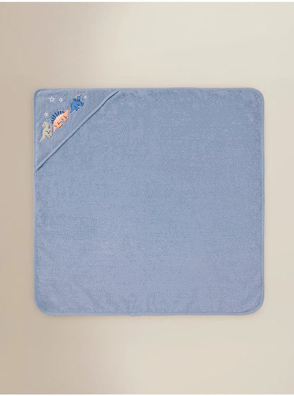 Blue Dinosaur Cotton Hooded Towel