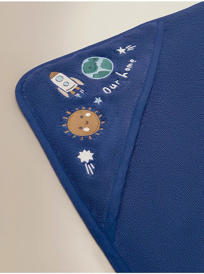 Blue Space Cotton Hooded Towel