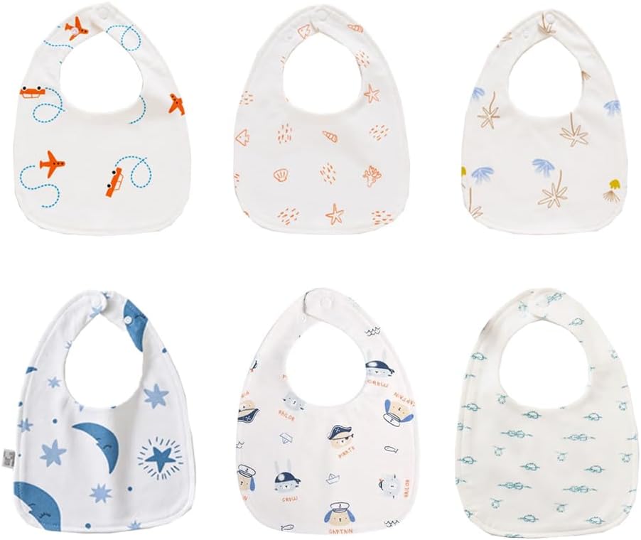 6-Pack Baby Bandana Dribble Bibs