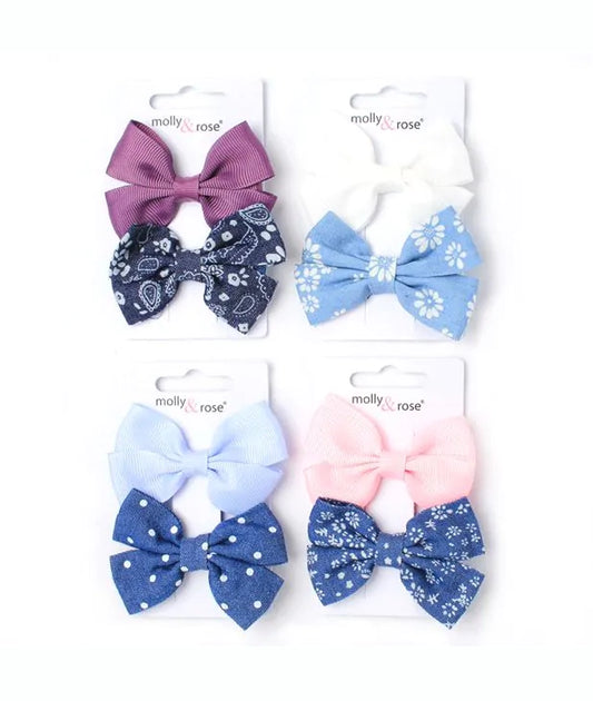 2 assorted bow beak clips
