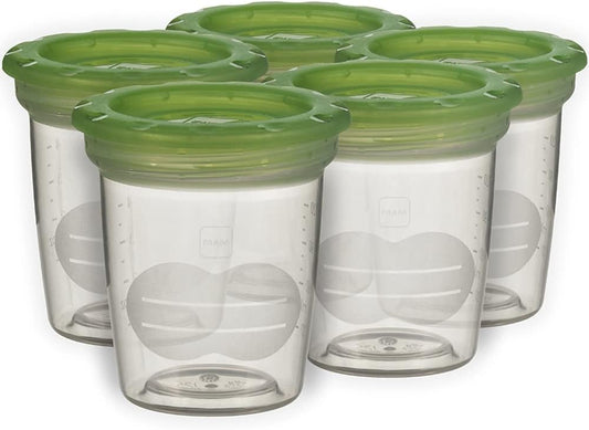 MAM Storage Pots | 5 Pack | for Safety Storing Breast Milk and Baby Food