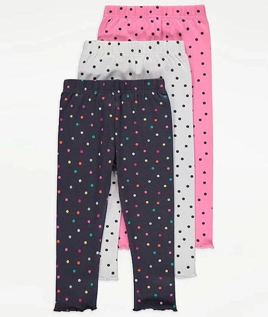 Polka Dot Print Leggings 3 Pack