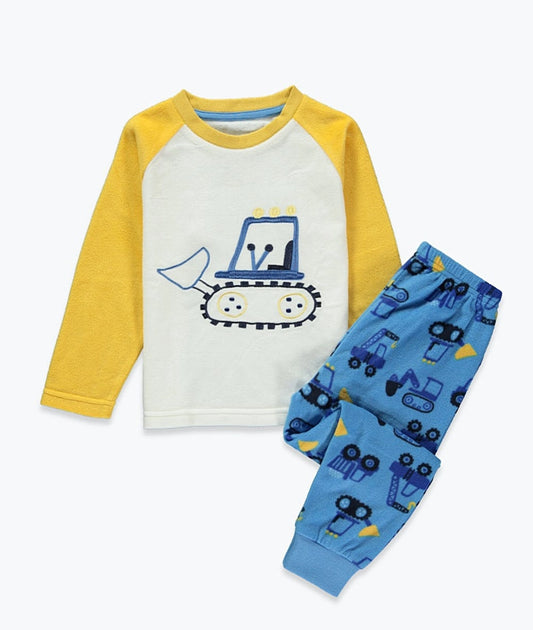 Unisex Digger Fleece Pyjama Set