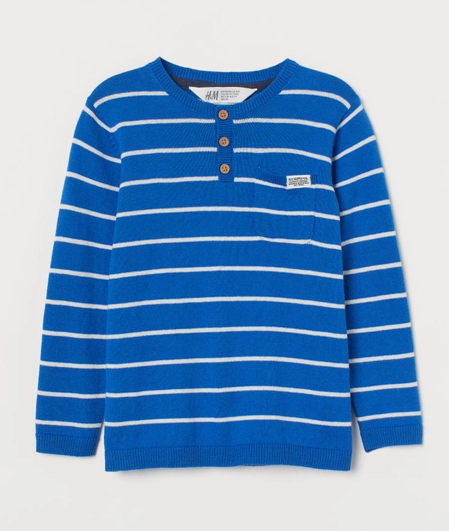 Fine-knit Henley top