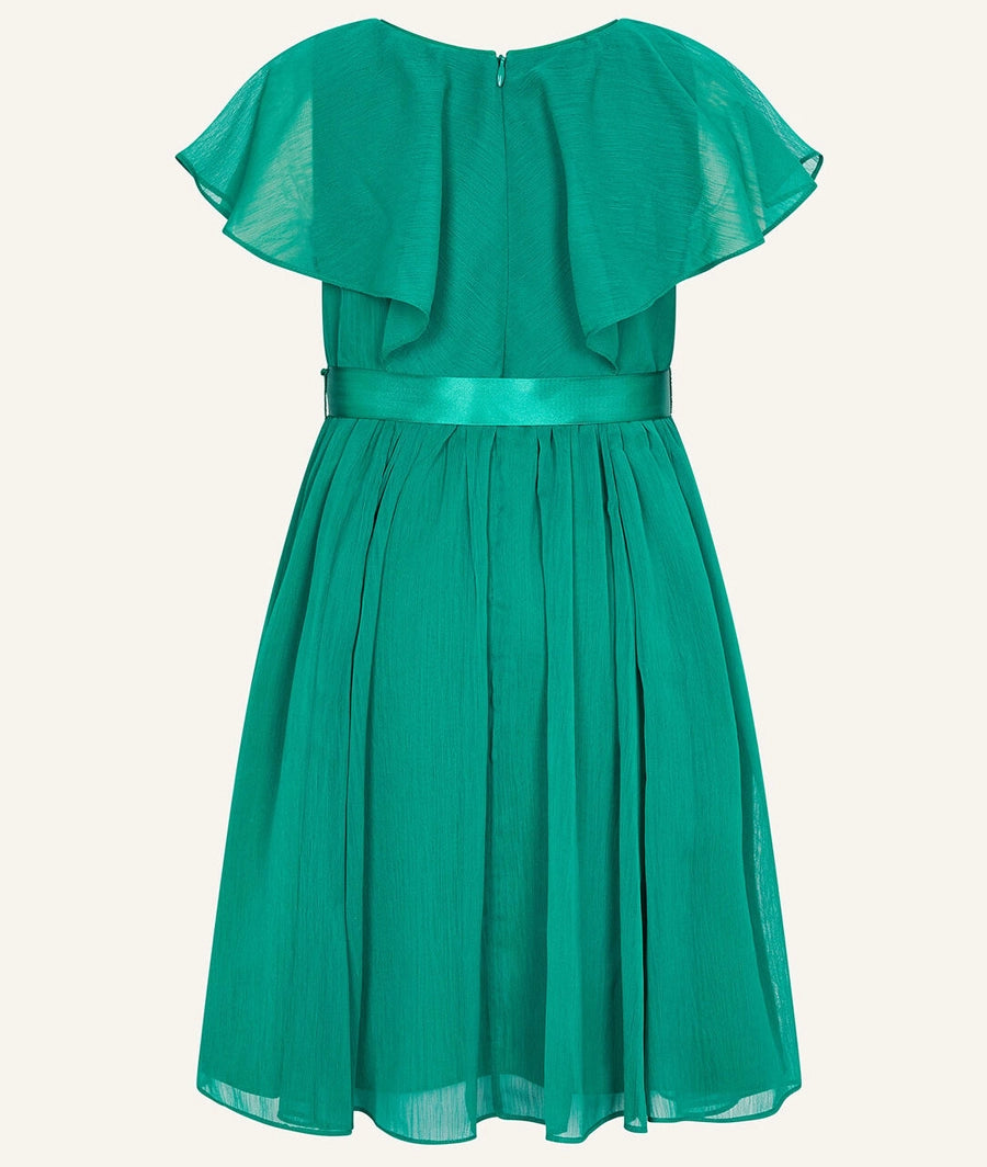 Sequin cape sleeve dress green – Image 2