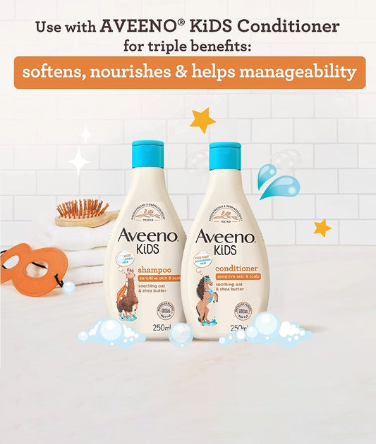 Aveeno Baby Kids Shampoo 250ml | Enriched with Soothing Oat &amp; Shea Butter – Image 2