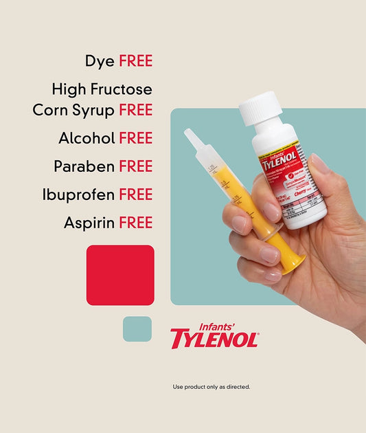 Infants' Tylenol Oral Suspension Liquid Medicine 1 fl. oz / 30 ml – Image 2