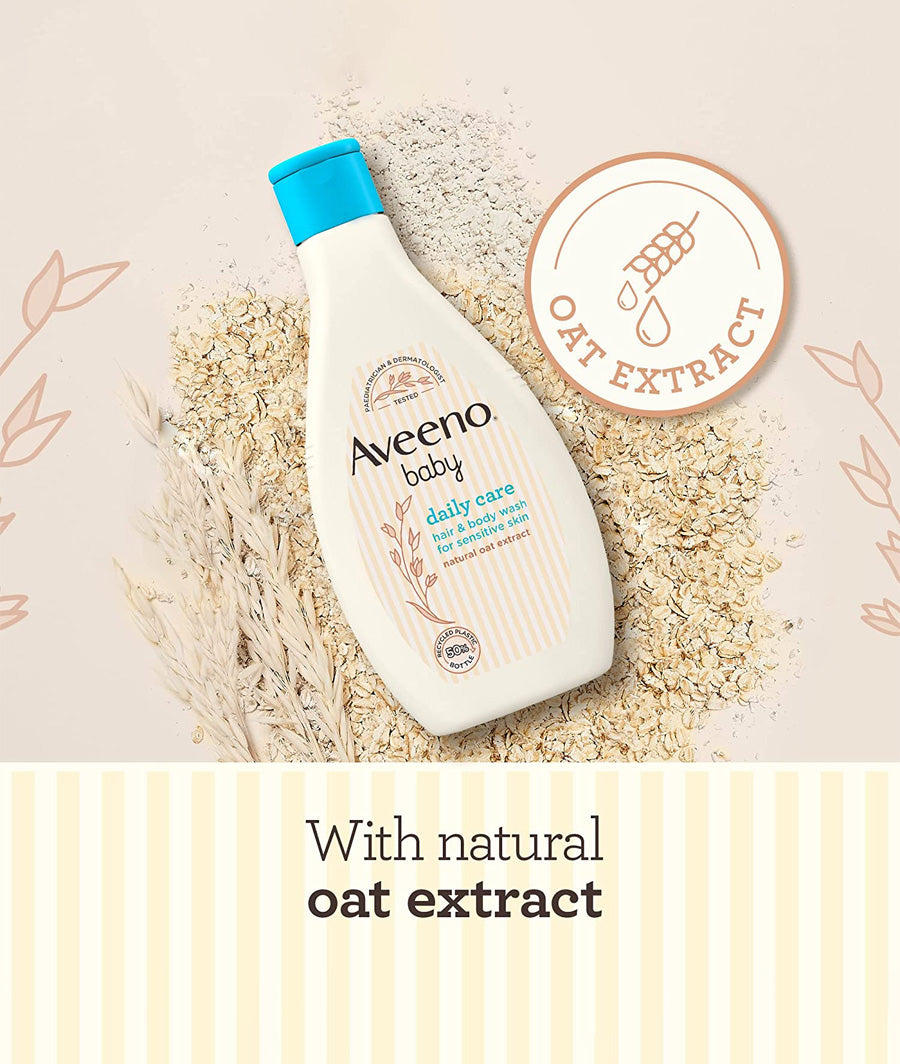 AVEENO Baby Daily Care Hair &amp; Body Wash 250 ml – Image 3