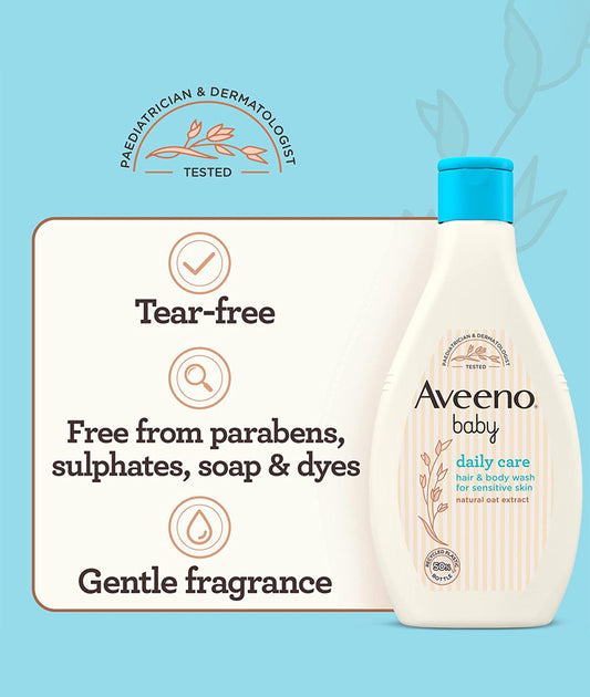 AVEENO Baby Daily Care Hair &amp; Body Wash 250 ml – Image 2
