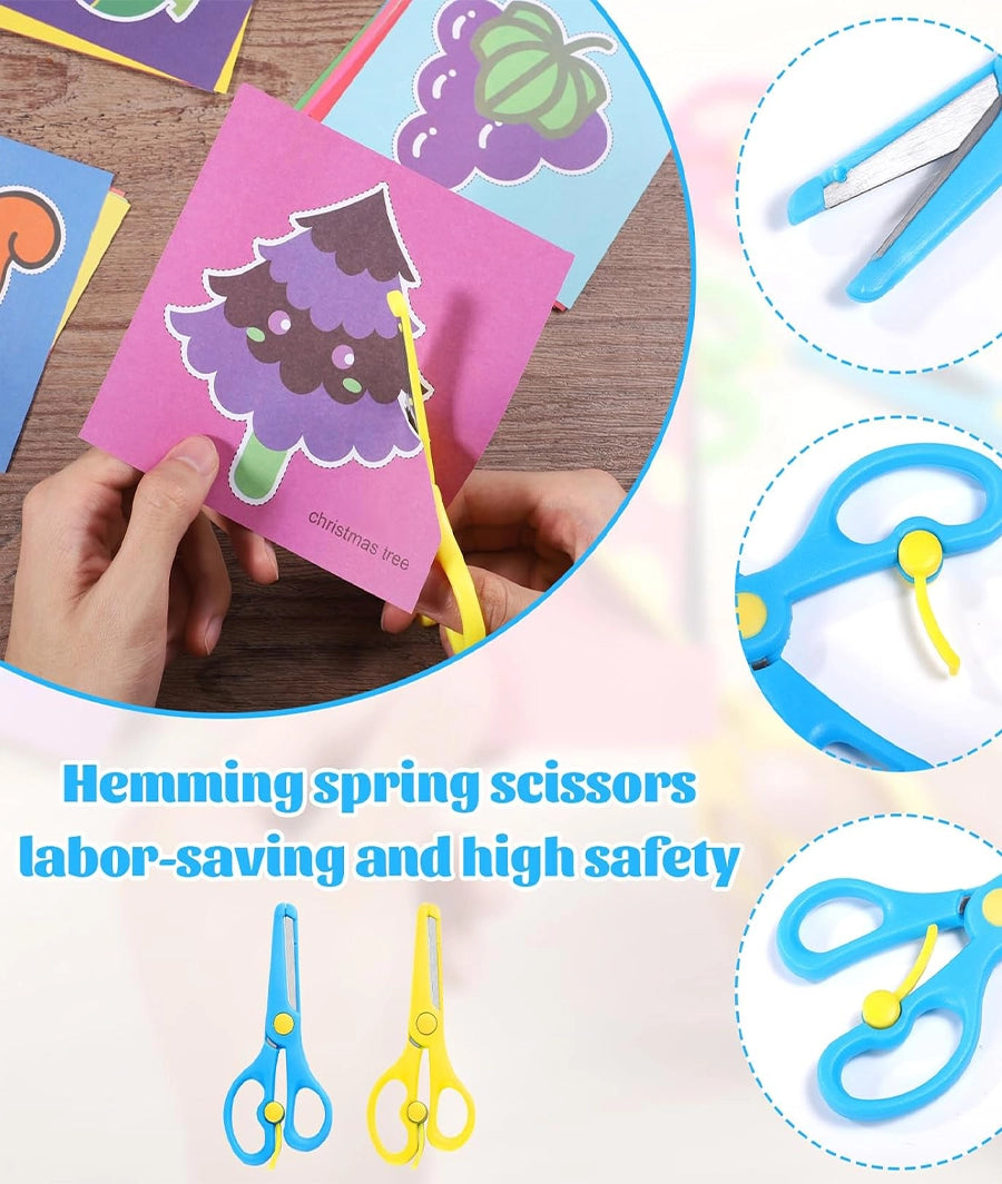 2 Pcs Kids Scissors, Childrens Safety Stainless Steel Scissors – Image 3