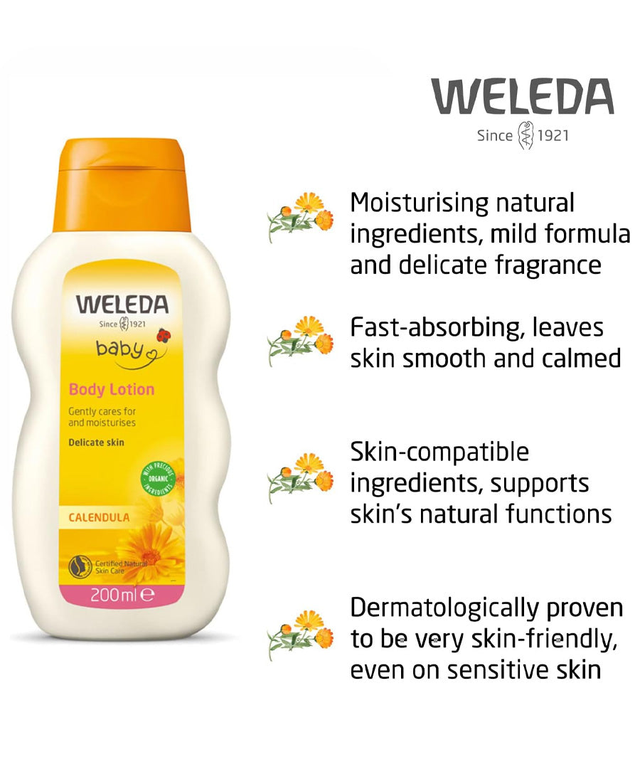 Weleda Baby &amp; Child Calendula Body Lotion, 200ml – Image 4