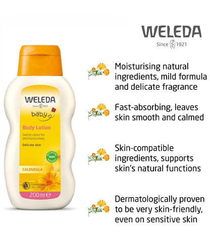 Weleda Baby &amp; Child Calendula Body Lotion, 200ml – Image 4