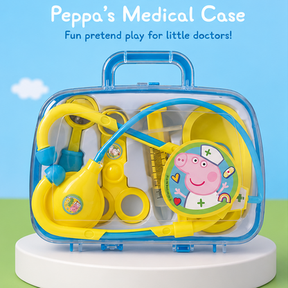Peppa Pig medical case toy set with packaging on a blue background