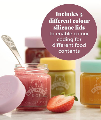 Kids Glass Baby Food Jars Set of 6x 110ml Reusable Jars – Image 5
