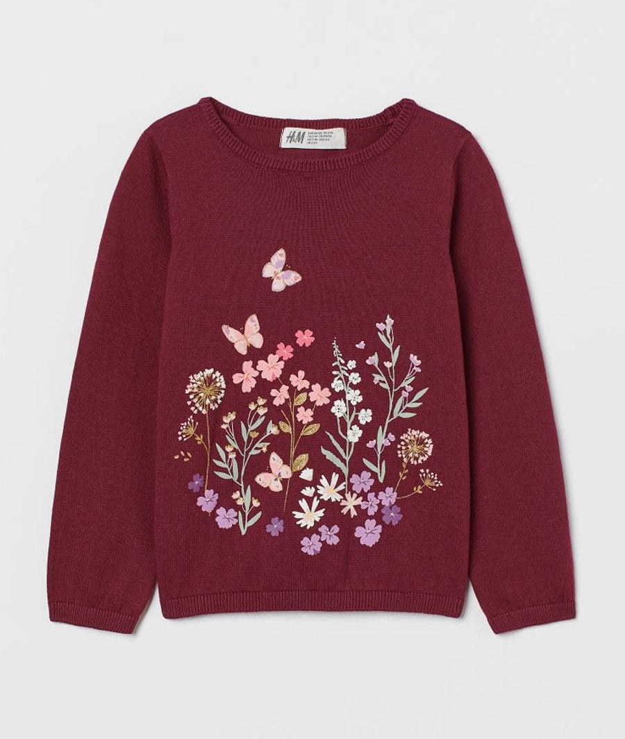 Fine-knit cotton jumper