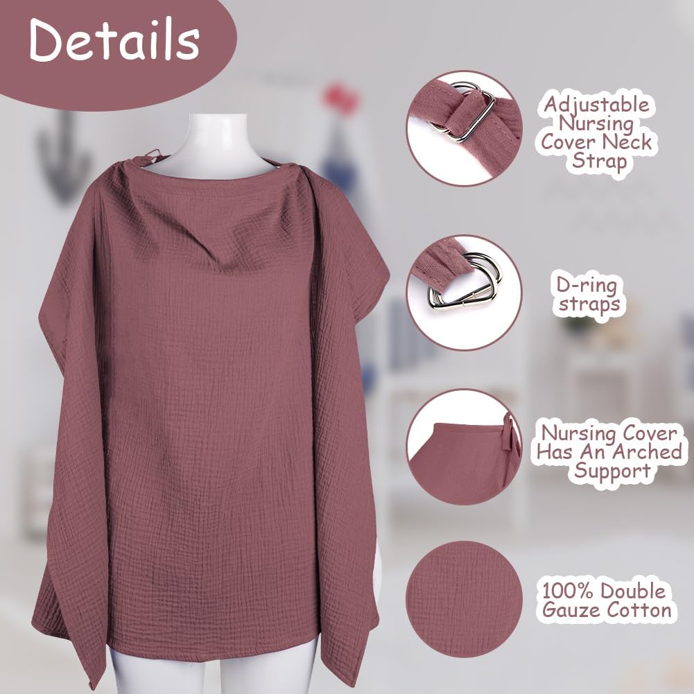 Breastfeeding  Nursing Cover (Red) – Image 3
