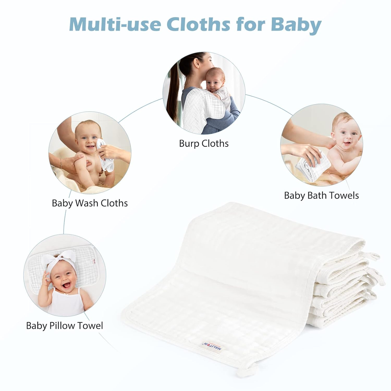 Burp Cloths for Baby 7 Pack – Image 3