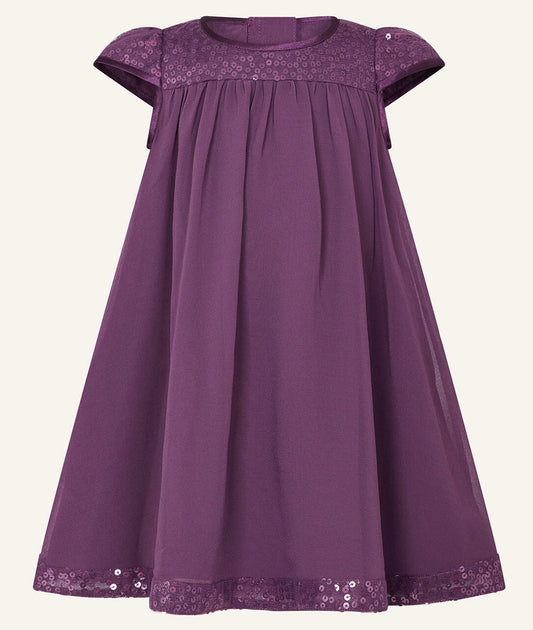 Baby sequin sleeve dress purple