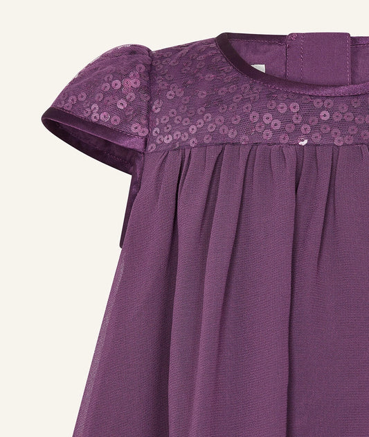 Baby sequin sleeve dress purple – Image 2