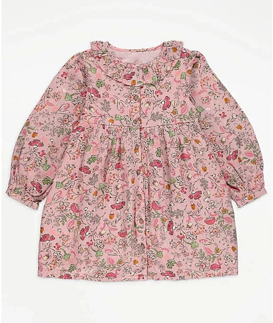 Pink Floral Print Woven Dress