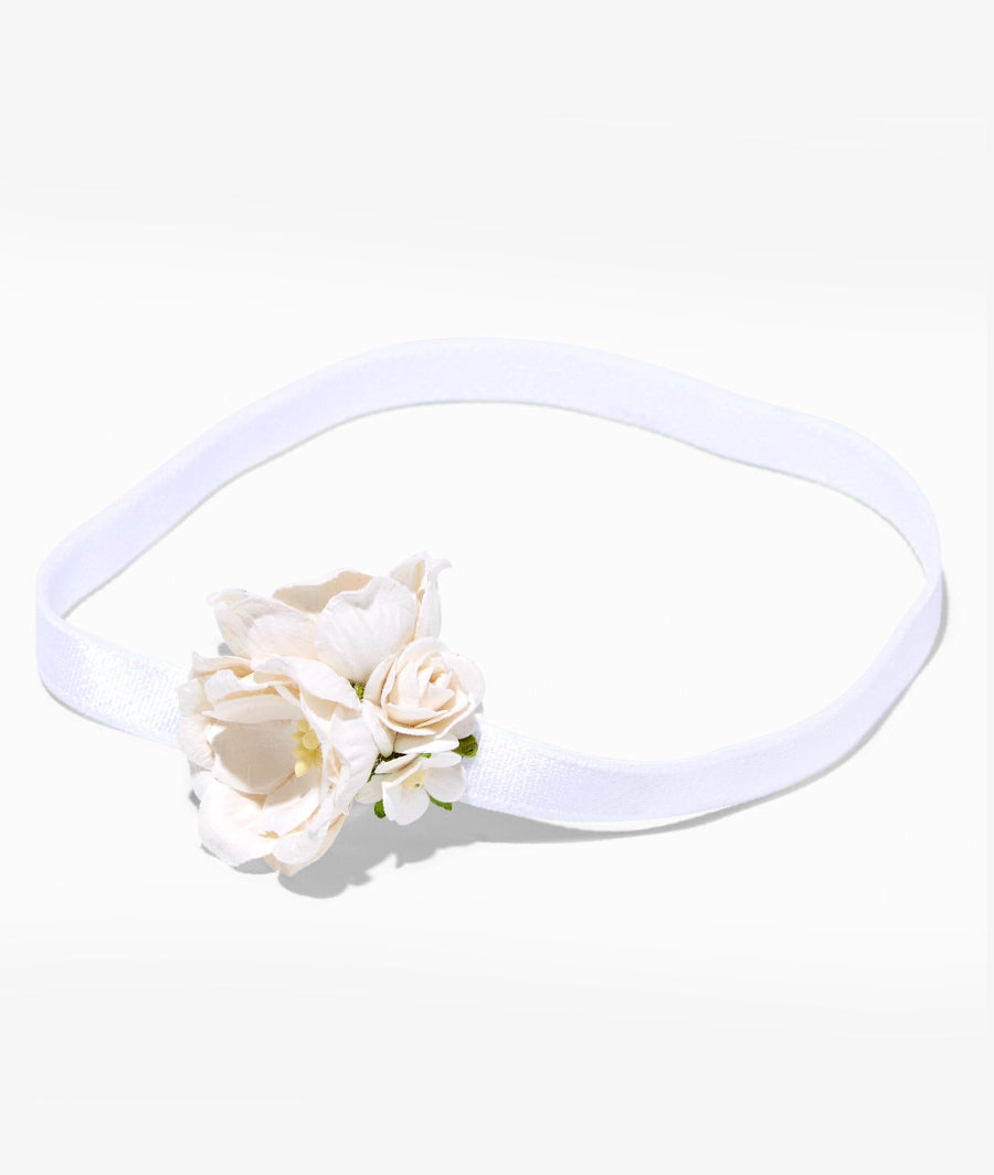 Claire's Club Dainty Flower White Headwrap