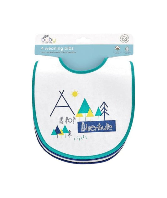 Boots Baby Weaning Bibs 4 pack - Blue