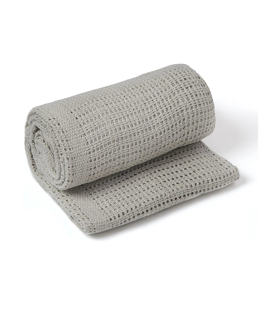 Soft Cotton Cellular Baby Pram Blanket 90 x 70 cm (Grey)
