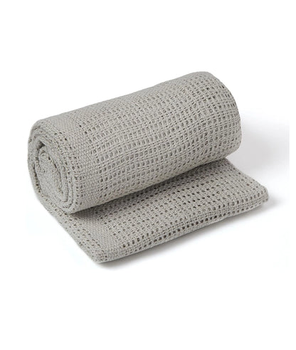Soft Cotton Cellular Baby Pram Blanket 90 x 70 cm (Grey)