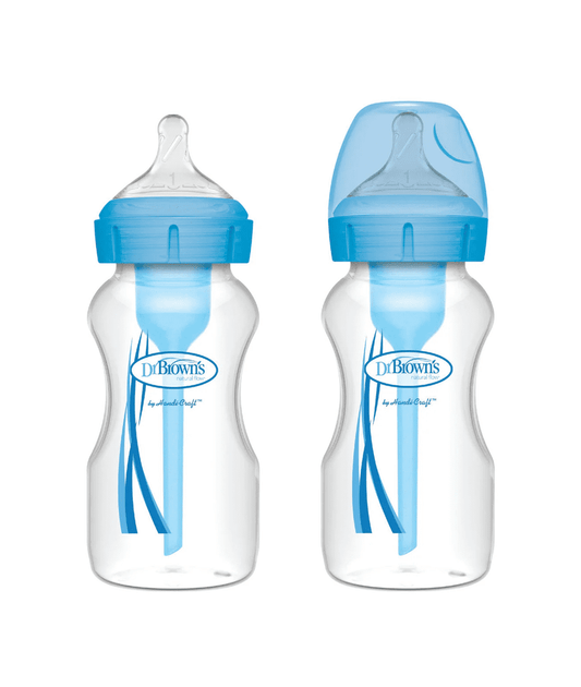 Dr Brown's Options+ Anti-Colic Baby Bottle Blue Twin Pack 270ml
