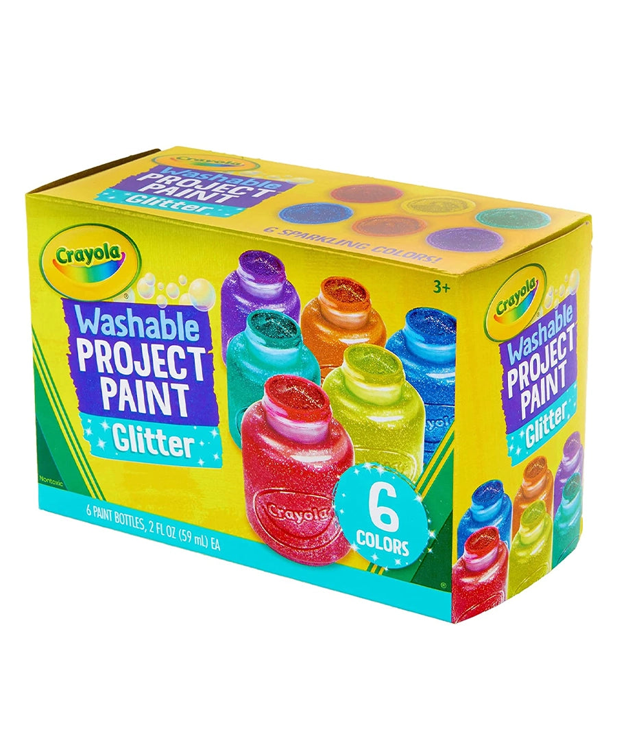 CRAYOLA Washable Glitter Paint - Assorted Colours (Pack of 6) – Image 2