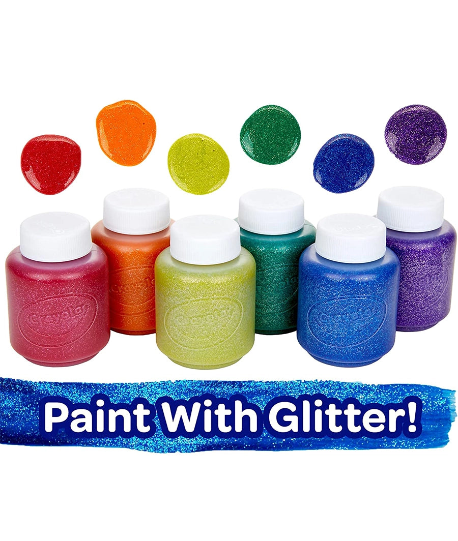CRAYOLA Washable Glitter Paint - Assorted Colours (Pack of 6) – Image 3