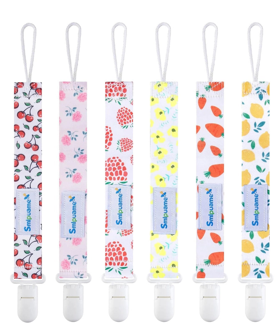 Dummy Clips Girl,6 Pack BPA Free Soother Chain – Image 2