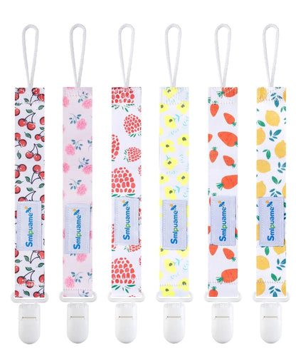 Dummy Clips Girl,6 Pack BPA Free Soother Chain – Image 2