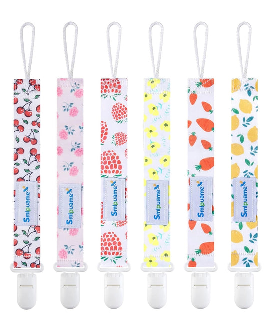 Dummy Clips Girl,6 Pack BPA Free Soother Chain – Image 2